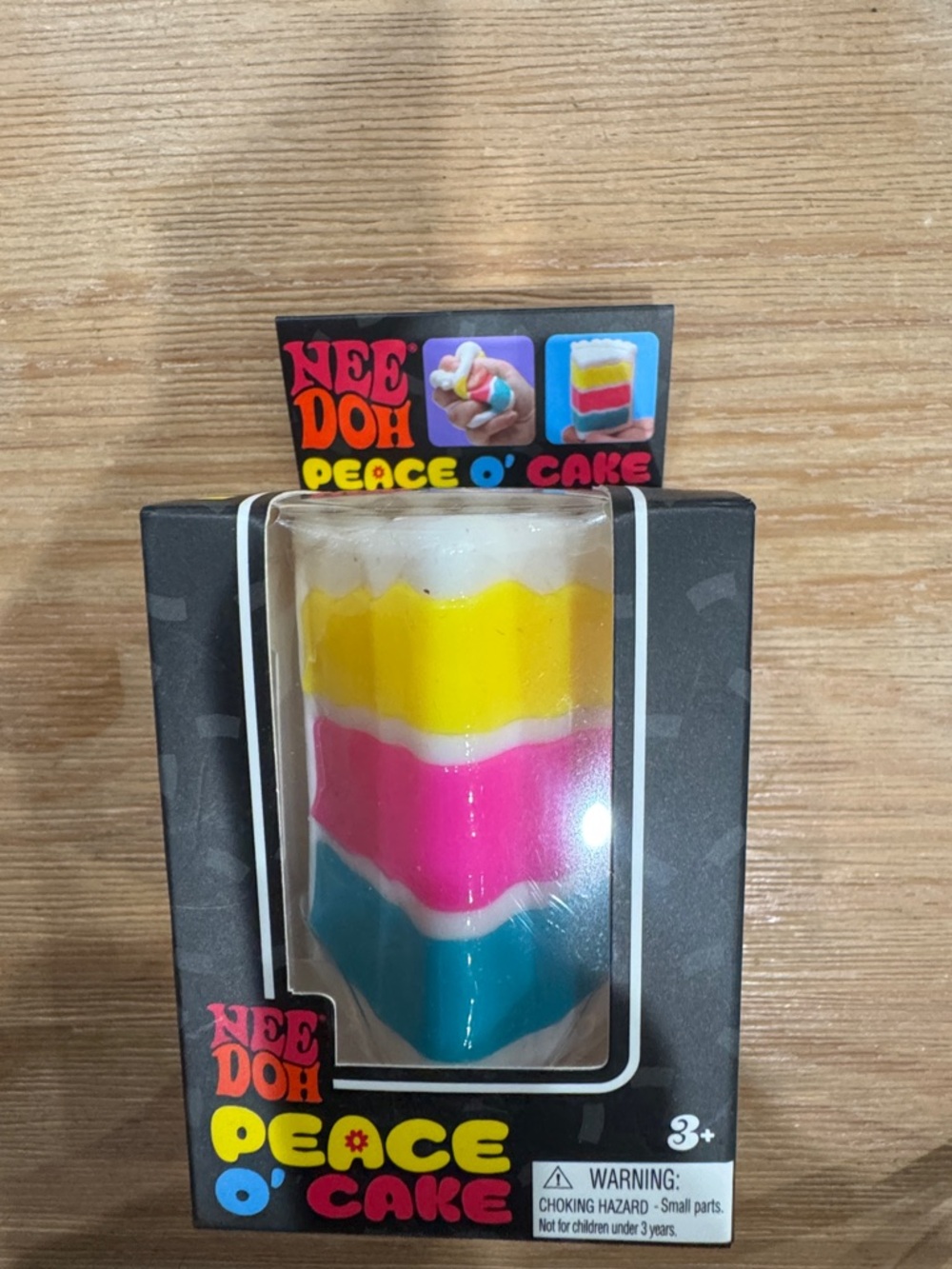 NeeDoh Peace O' Cake Colorful Layered Toy - Yellow Pink Blue